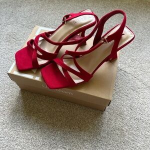 Liberty Bold Red Strappy Heels